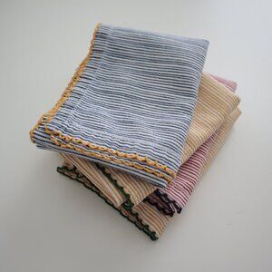 Pier 1 Cotton Picot Edge Cloth Napkins - Set of 4